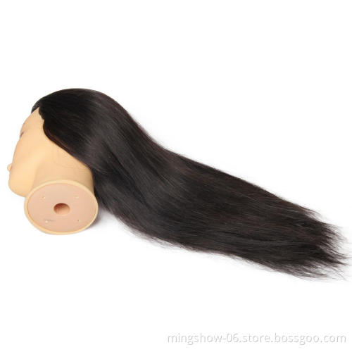 Fast delivery 100 human hair mannequin head with black long hair